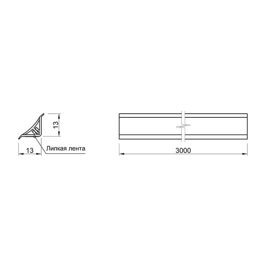 Бортик Thermoplast ITALO WAP узкий серебряный 494-0203 L-3m (акс.203)