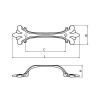 Ручка мебельная Ferro Fiori D 4460.254 античное серебро
