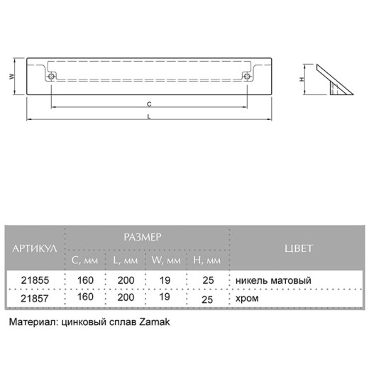 Ручка меблева Cosma M 12962.160 хром
