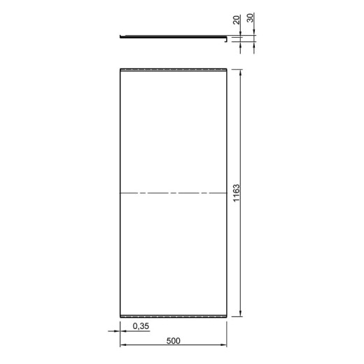 Поддон алюминиевый Light 500x1163мм, Sсilm