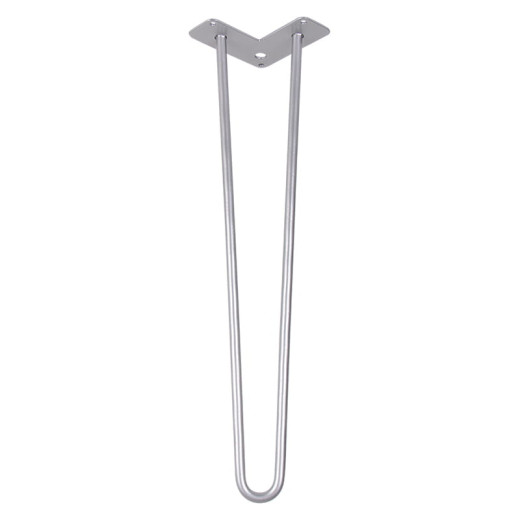 Ножка мебельная HAIRPIN Leg 2ROD Big h55см, серебряная