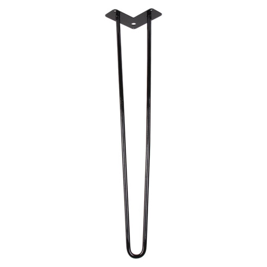 Ножка мебельная HAIRPIN Leg 2ROD Big h71см, черная глянцевая