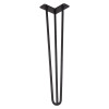 Ніжка меблева HAIRPIN Leg 3ROD Big h55см, чорна структурна
