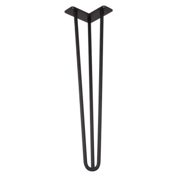 Ніжка меблева HAIRPIN Leg 3ROD Big h55см, чорна структурна