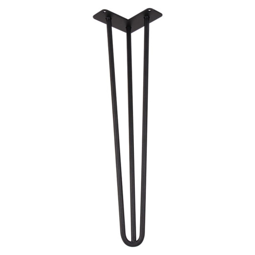 Ніжка меблева HAIRPIN Leg 3ROD Big h55см, чорна структурна