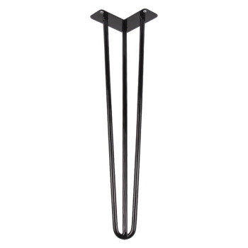 Ніжка меблева HAIRPIN Leg 3ROD Big h55см, чорна глянсова