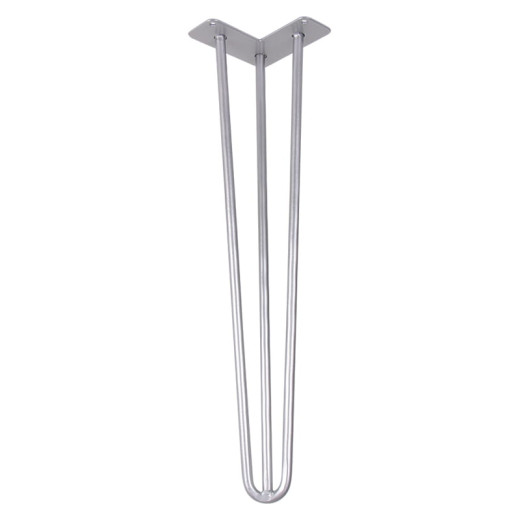 Ножка мебельная HAIRPIN Leg 3ROD Big h55см, серебряная