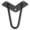 Ножка мебельная HAIRPIN Leg 2ROD Small h15см, черная структурная