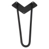 Ножка мебельная HAIRPIN Leg 2ROD Small h36см, черная структурная