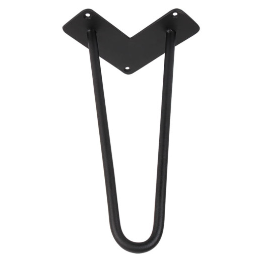 Ножка мебельная HAIRPIN Leg 2ROD Small h36см, черная структурная