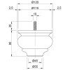 Ножка мебельная G.P.I. di Davanzo TULIPANO, h=90 Ø 120, бук без покрытия