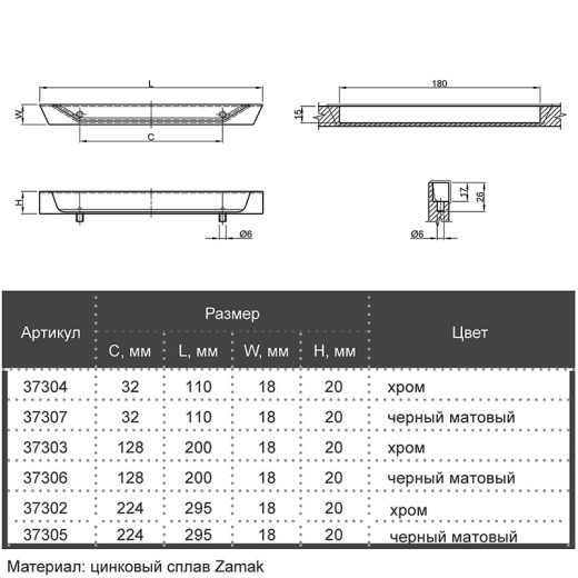 Ручка мебельная Marella M 15188.128 черный матовый