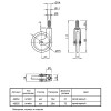 Ролик пластиковый со штифтом Ferro Fiori R 10090 d=75, нагрузка 28 кг хром|черный