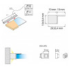 LED-cветильник для подсветки полок Prismatic mini, 10х20, L=564мм, алюм. уголок, молочный, дневной свет