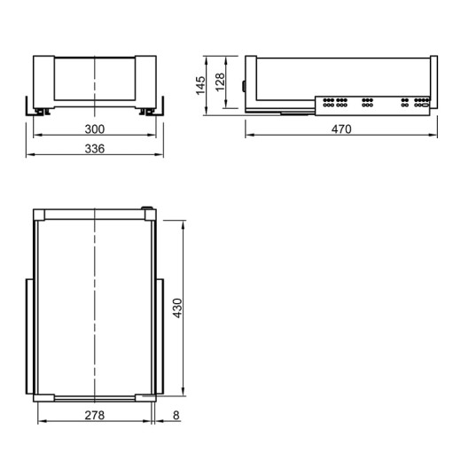 Корзина 400мм графит/стекло (внутренняя), Essence VIBO (CCTGM40EVGFO)