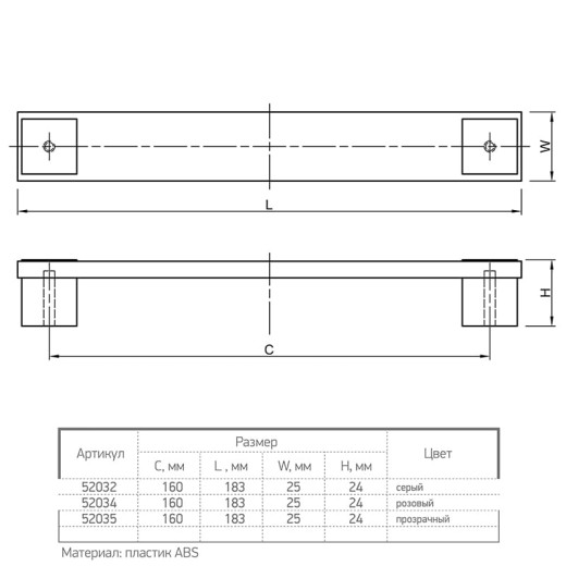 Ручка меблева Ferro Fiori by Poliplast PL 11004.160 сірий