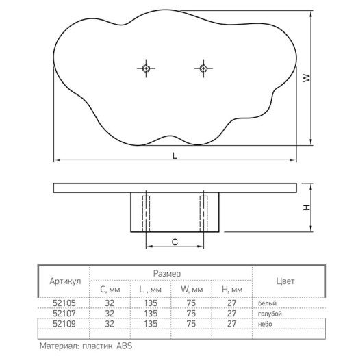 Ручка мебельная Ferro Fiori by Poliplast PL 11008.32 синий