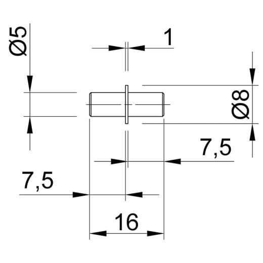 Полкодержатель оцинкованый 5x16мм