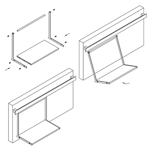 Полка Cosma PIANO 2.0 L=272mm, черный