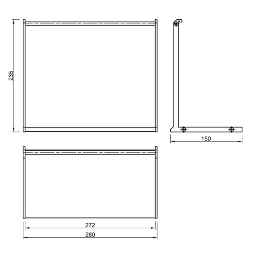 Полка Cosma PIANO 2.0 L=272mm, черный