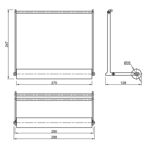 Держатель для бумаги Cosma PIANO 2.0 L=280 mm, черный