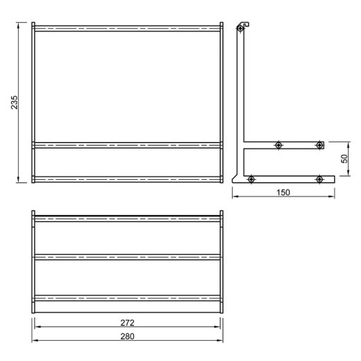 Полка для специй Cosma PIANO 2.0 L=280 mm, никель