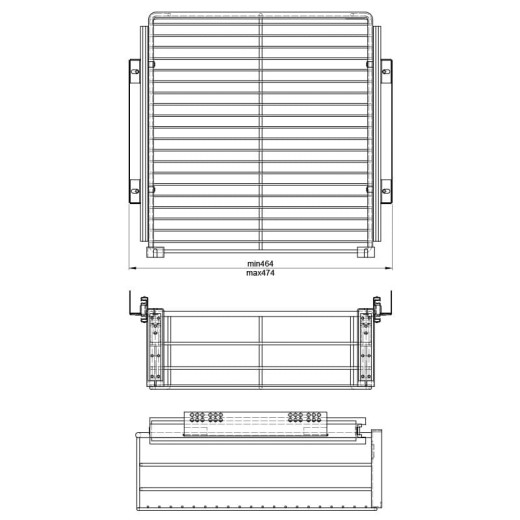Корзина 500мм, с креплением к фасаду, г430*ш464*в155, хром