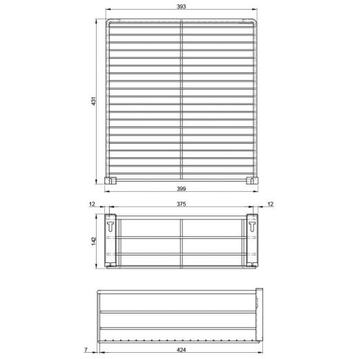 Корзина 500мм, с креплением к фасаду, г430*ш464*в155, хром