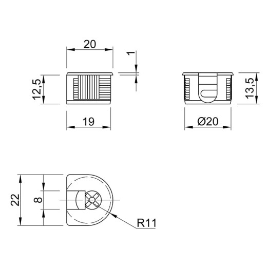 Стяжка VB 35/16, коричнева (9066738) Hettich