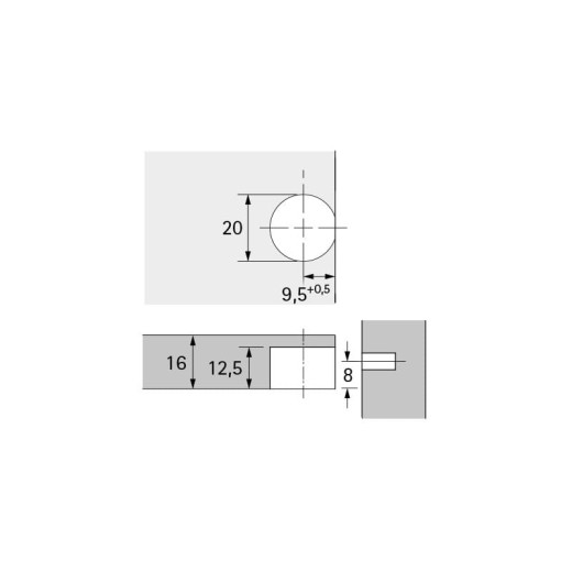Стяжка VB 35/16, белая (9064883) Hettich