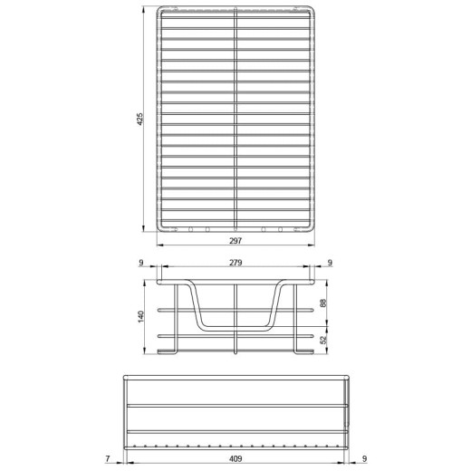 Корзина 400мм, г425*ш364*в140, хром