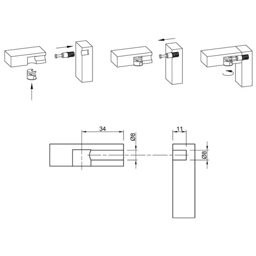 Дюбель быстрого монтажа под Rastex DU 325 (9046182) Hettich