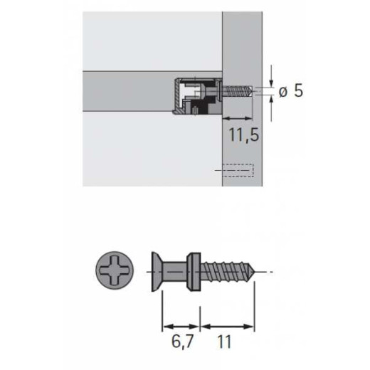 Дюбель ввинчиваемый под стяжку VB DU 321 (9021847) Hettich
