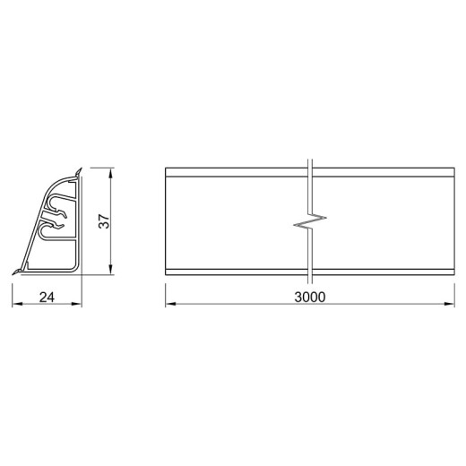 Бортик Thermoplast AP740 Белый матовый 1110 (акс.1110) 3м