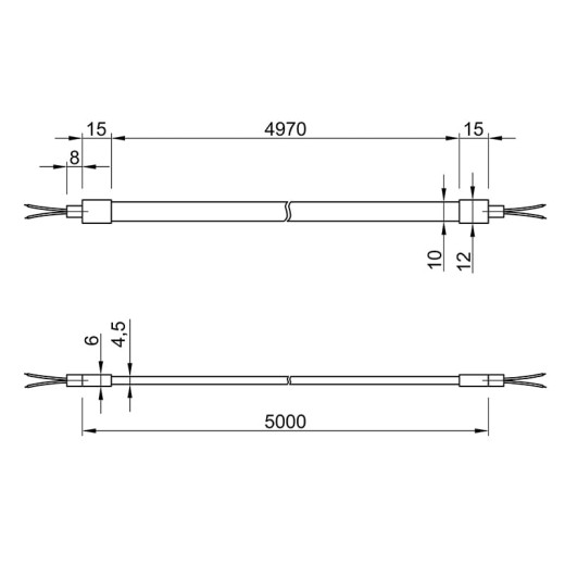 Neon-стрічка, SMD 2835, 9, 6Вт, 12В, IP20, 4х10 мм, тепле світло