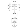 Муфта М6 D=11мм пластик Permo