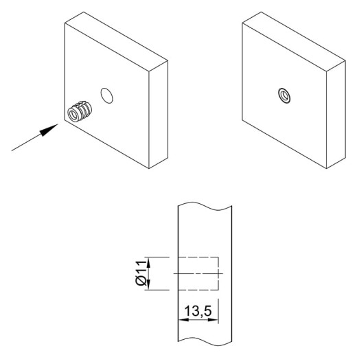 Муфта М6 D=11мм пластик Permo