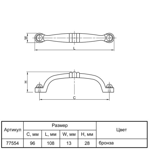 Ручка меблева SS10 G4 C-1003/96 G4