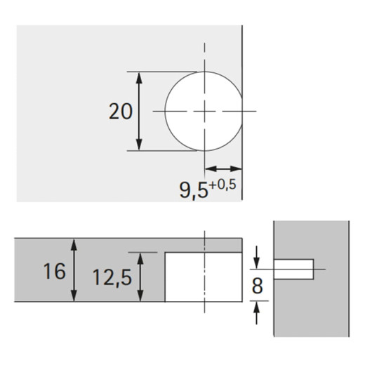 Стяжка VB 35/16, цинк (9117653) Hettich