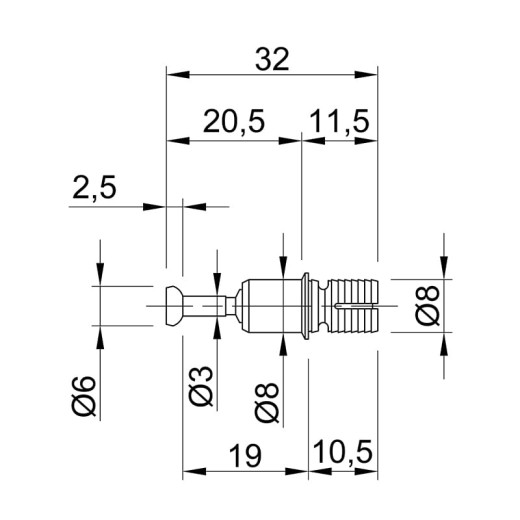 Дюбель быстрого монтажа под Rastex DU 324 (9046180) Hettich
