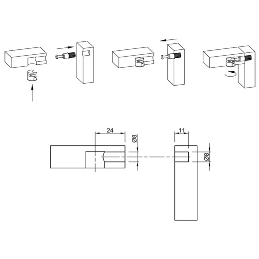 Дюбель быстрого монтажа под Rastex DU 324 (9046180) Hettich
