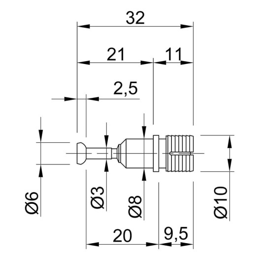 Дюбель быстрого монтажа под Rastex DU 332 (9046184) Hettich