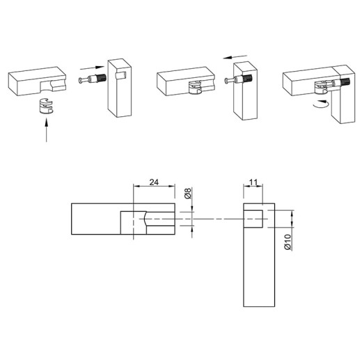 Дюбель быстрого монтажа под Rastex DU 332 (9046184) Hettich