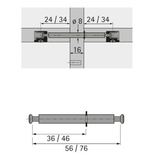 Дюбель двойной под Rastex DU 868 46/30мм (1056170) Hettich