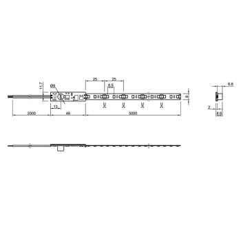 Комплект LED-лента 2835 SMD 120LEDs/m, 4000K, L=5m, выключатель на движ. руки, 12В/50Вт/IP20