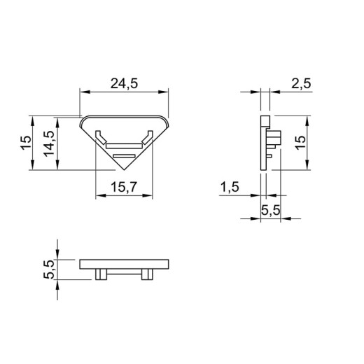 Заглушка для профиля УГЛОВОГО, пластик, белая