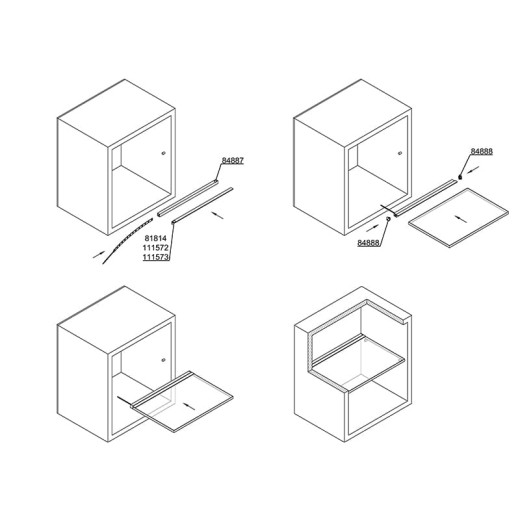 Профиль для стеклянных полок 8мм, PRISMATIC MINI 3D, L=2м, поликарбонат, молочный