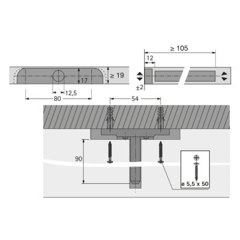 Полкодержатель Titan 3 толщина полки от 19мм (79714) Hettich