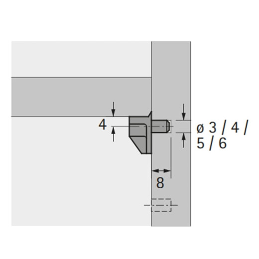 Полкодержатель Safety D=5мм, белый (9127419) Hettich