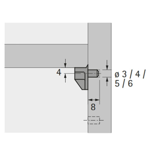 Полкодержатель Safety D=5мм, прозрачный (16180) Hettich